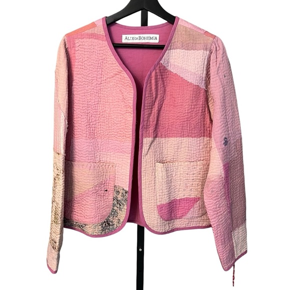 Alix of Bohemia Billie Sapphire Kantha Jacket Pink Seashell Medium NWT Festival - Picture 1 of 7
